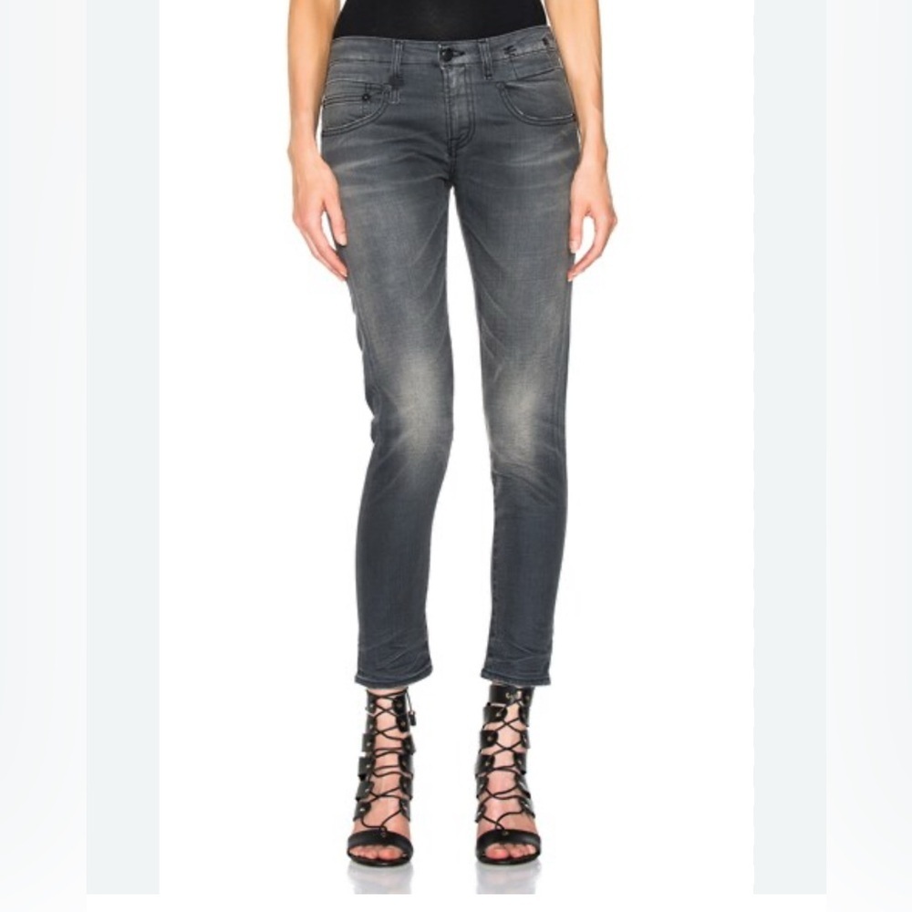 R13 boy skinny luxury jeans in gray size 27